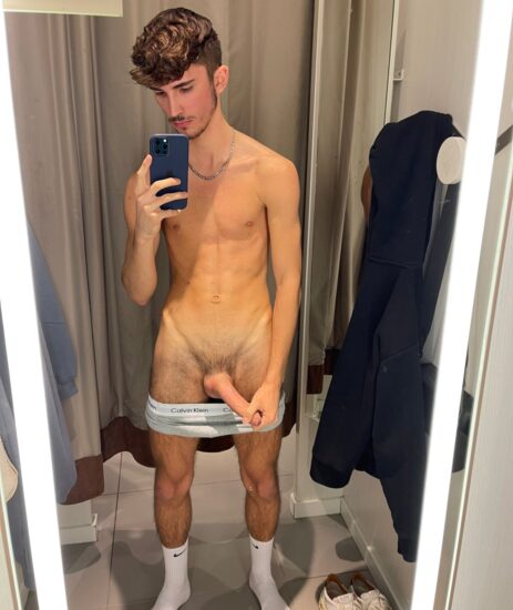 Changing room nude selfie