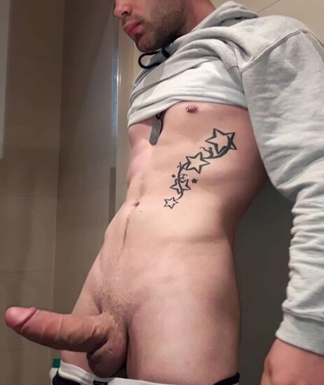 Horny guy with a fat dick