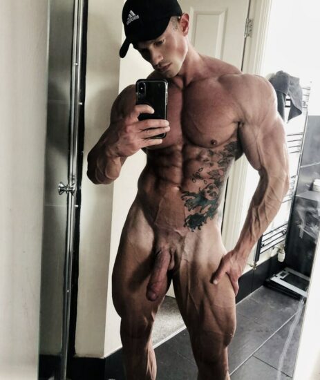 Hot hunk taking a selfie