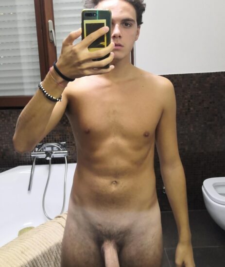 Mirror boy with a big dick