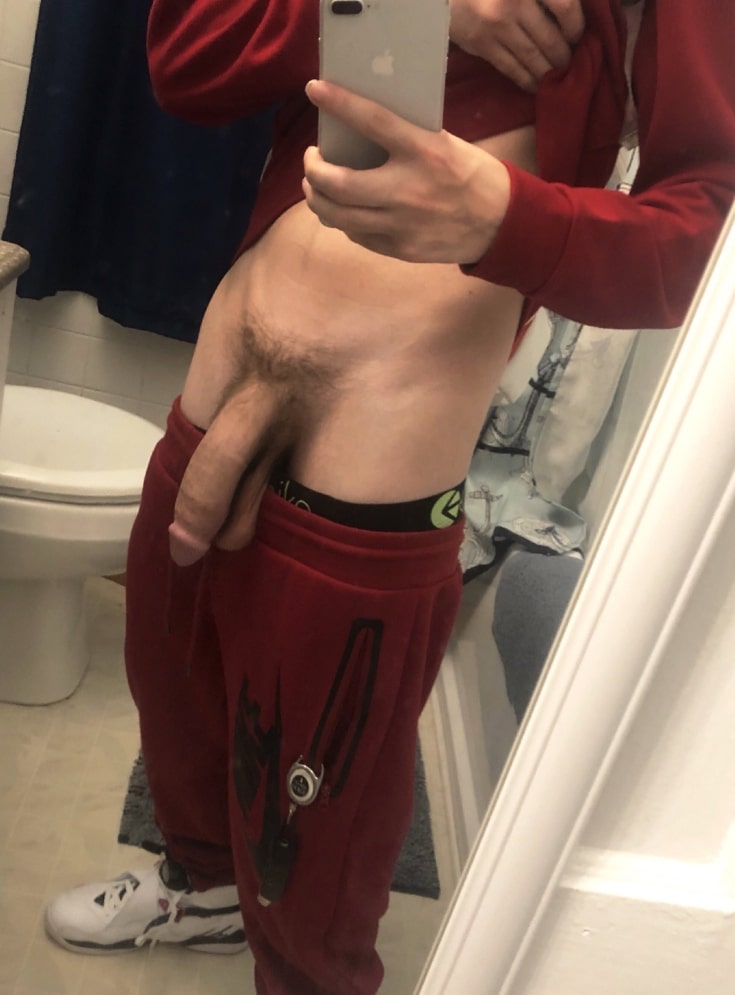 Red clothes and a big dick