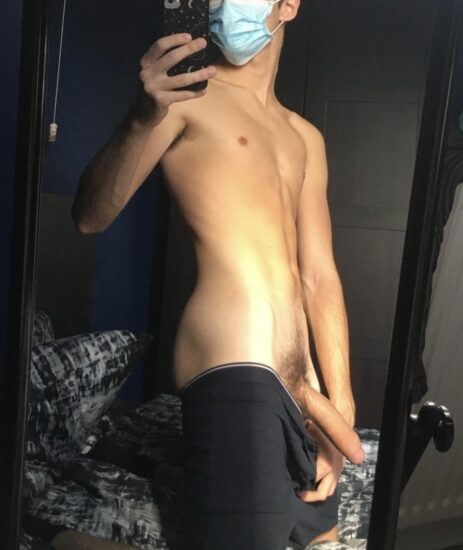 Selfie boy with a big dick