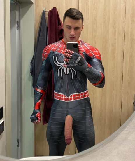 Spiderman with a big cock